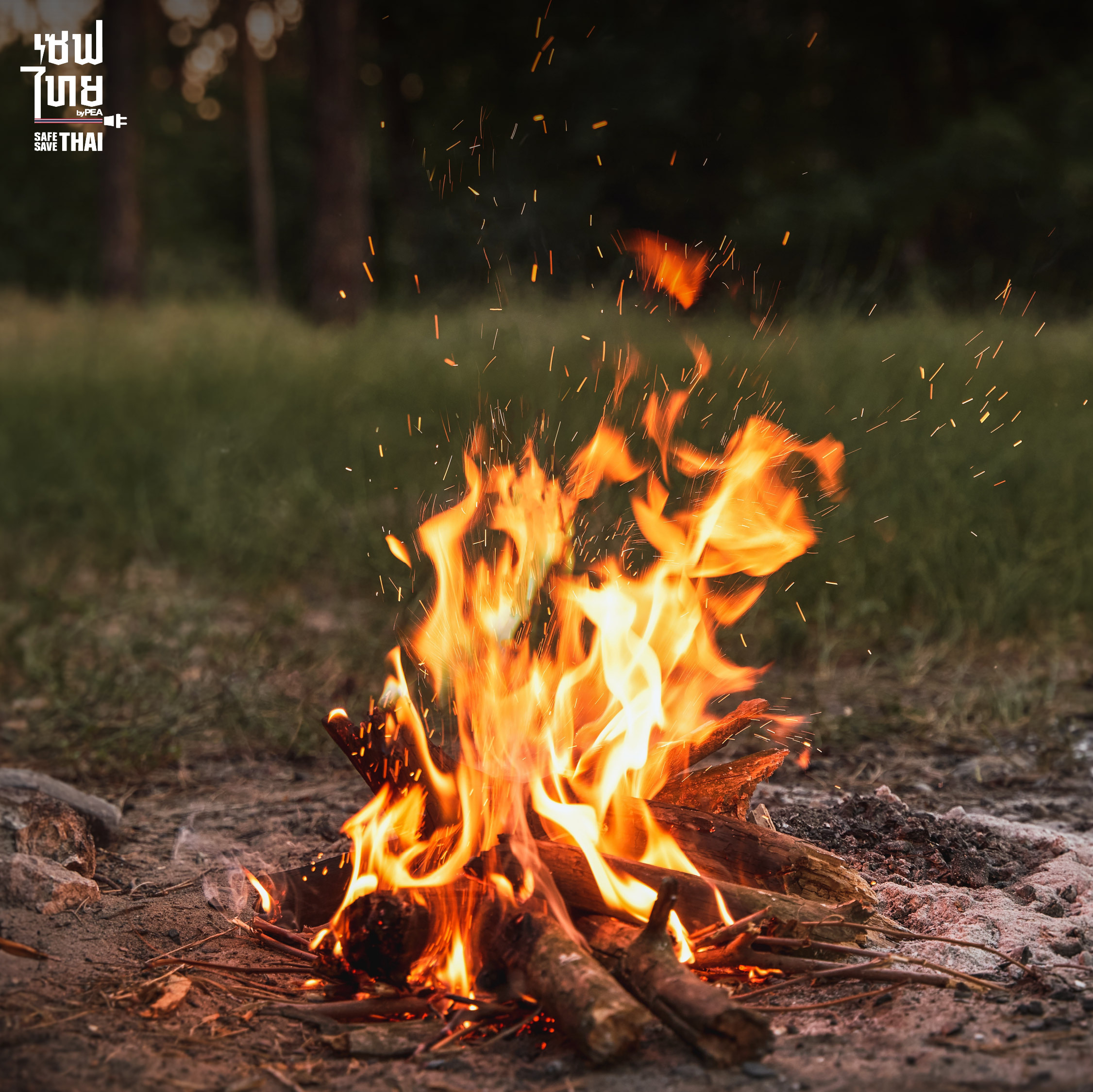 หลีกเลี่ยงการก่อกองไฟใกล้แนวสายไฟฟ้า ป้องกันอันตรายจากไฟฟ้า